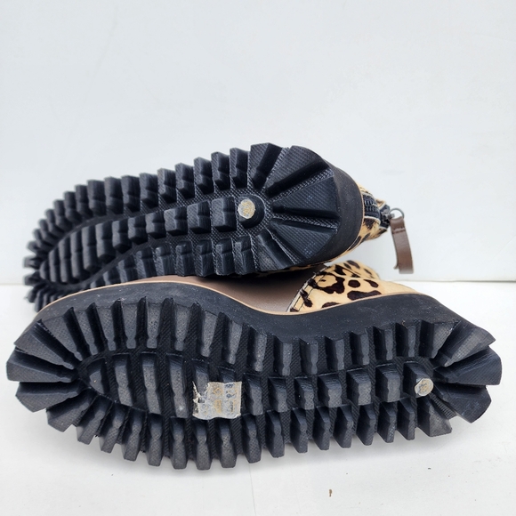 All Black Tread Platform Ankle Boots Brown Motif Size Eur 36.5 (US 6) - Picture 8 of 9